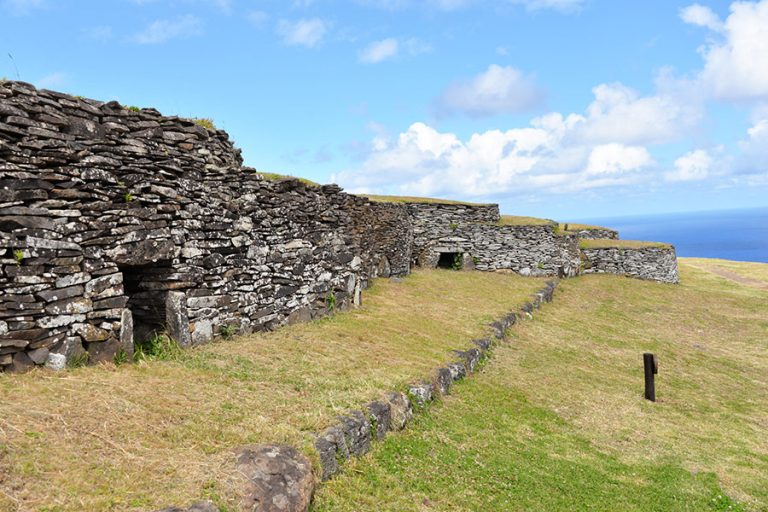 Stone houses of Orongo where the tribes lived during the ceremonies