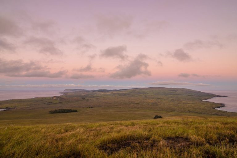 Colors of twilight coloring the landscape just before sunrise