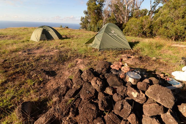 Tents at the top of the volcano